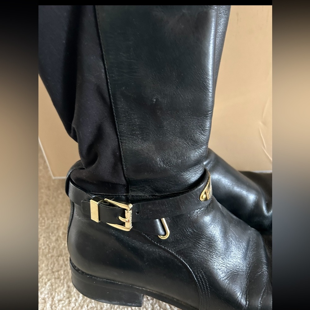 Michael Kors Arley Knee Hi Leather Boots Size 8 - Picture 6 of 14